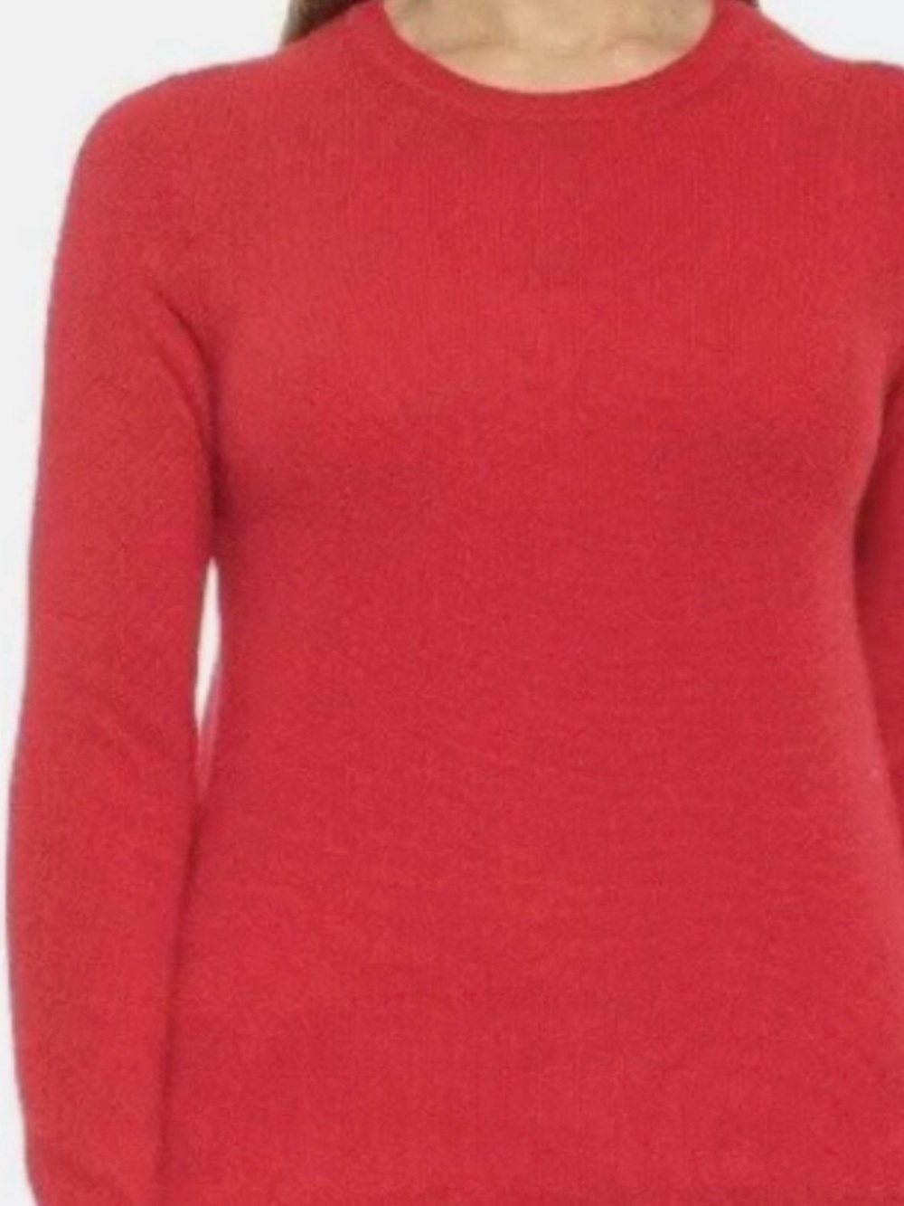 Tahari 100% 2-Ply Cashmere Sweater Crew Neck Womens Red Size Large Old Money